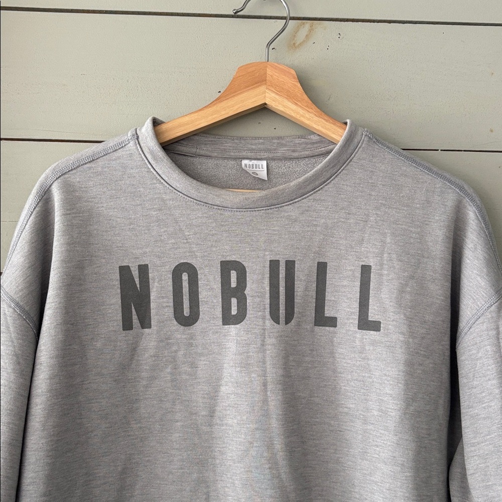 NOBULL Grey Logo Crewneck Sweatshirt — Size Medium - Picture 3 of 8
